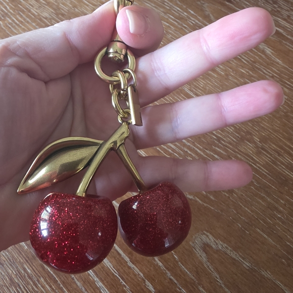 Coach Gold and Red Cherry Keychain - Picture 4 of 5